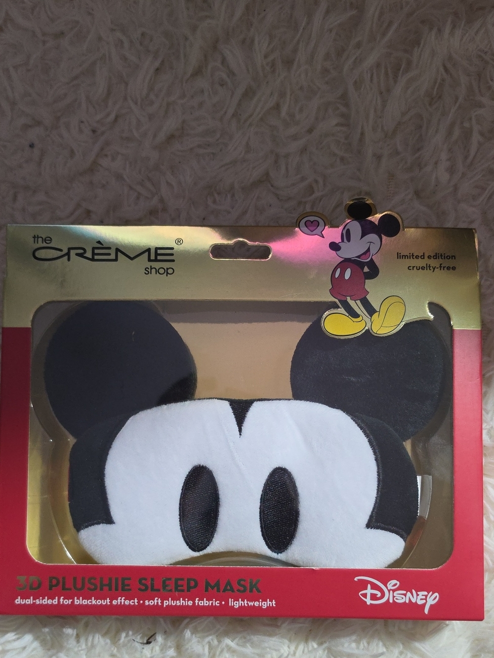 The Creme Shop Disney Mickey Mouse 3D Plushie Sleep Mask Limited Edition.